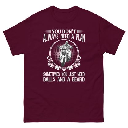 You don't always need a plan - balls and a beard classic tee - Image 2