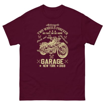 Two Wheels Forever Vintage Motorcycle T-Shirt - Go Fast or Go Home - Image 2