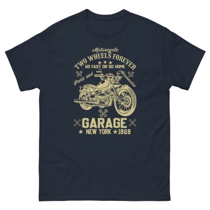 Two Wheels Forever Vintage Motorcycle T-Shirt - Go Fast or Go Home - Image 3