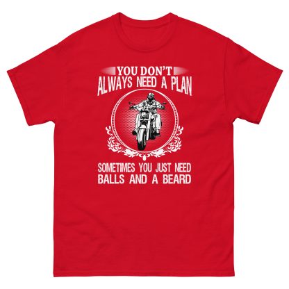 You don't always need a plan - balls and a beard classic tee - Image 4