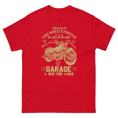 Two Wheels Forever Vintage Motorcycle T-Shirt - Go Fast or Go Home - Image 4