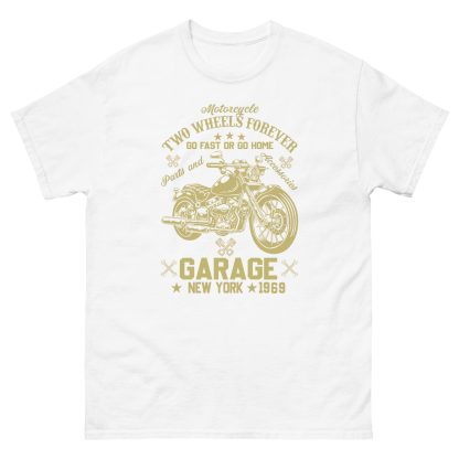 Two Wheels Forever Vintage Motorcycle T-Shirt - Go Fast or Go Home - Image 5