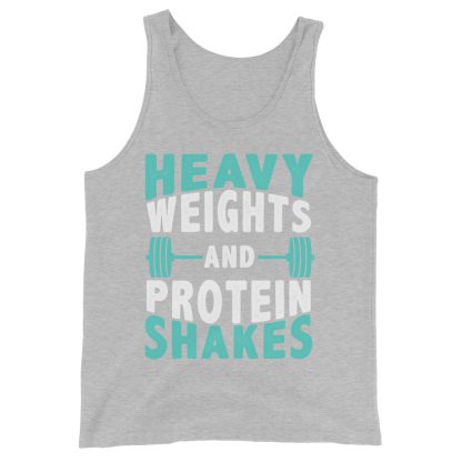 Heavy weights and protein shakes Unisex Tank Top - Image 5