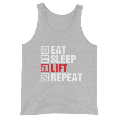 Eat sleep lift repeat Unisex Tank Top - Image 5