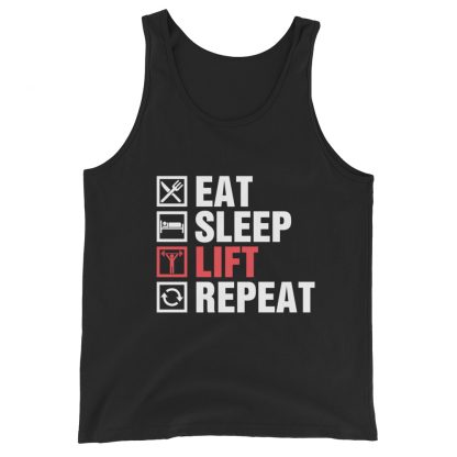 Eat sleep lift repeat Unisex Tank Top