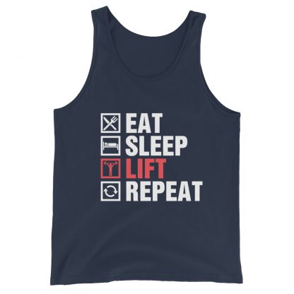 Eat sleep lift repeat Unisex Tank Top - Image 2