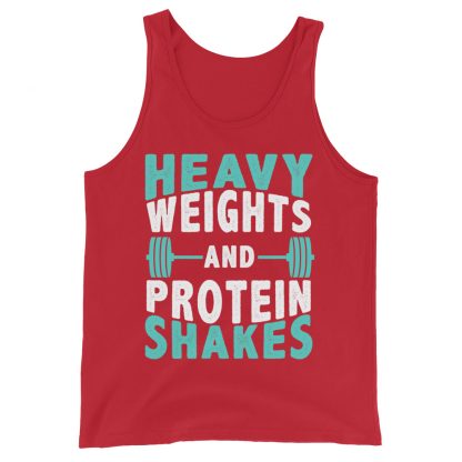 Heavy weights and protein shakes Unisex Tank Top - Image 3