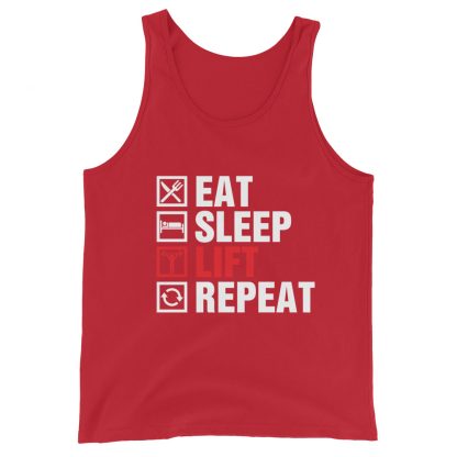 Eat sleep lift repeat Unisex Tank Top - Image 3