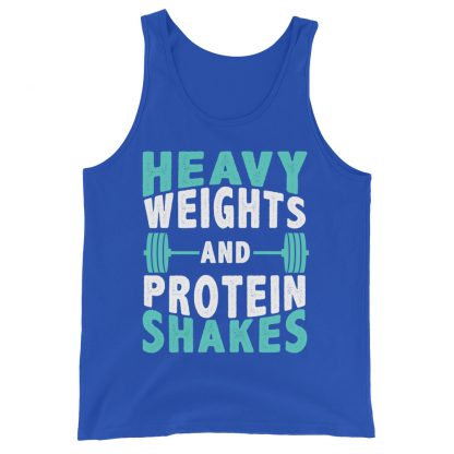 Heavy weights and protein shakes Unisex Tank Top - Image 4