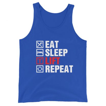 Eat sleep lift repeat Unisex Tank Top - Image 4