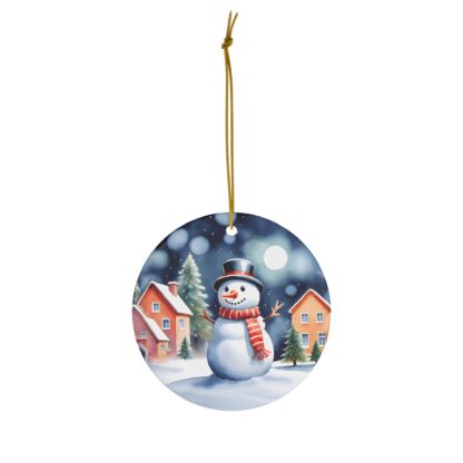 Snowman in Winter Village Acrylic Ornament