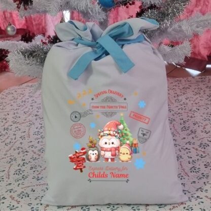 Personalized Forest Friends Christmas Gift Sack - North Pole Special Delivery - Image 3