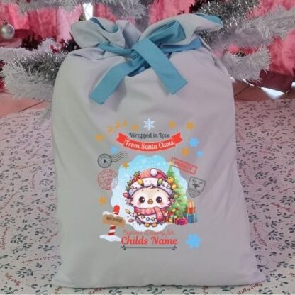 Personalized Owl Christmas Gift Sack - Wrapped in Love from Santa - Image 2