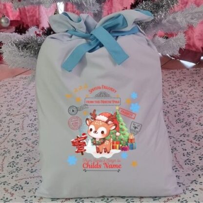 Personalized North Pole Reindeer Special Delivery Christmas Sack - Image 2