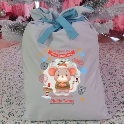 Personalized Christmas Mouse Special Delivery Santa Sack - Image 2