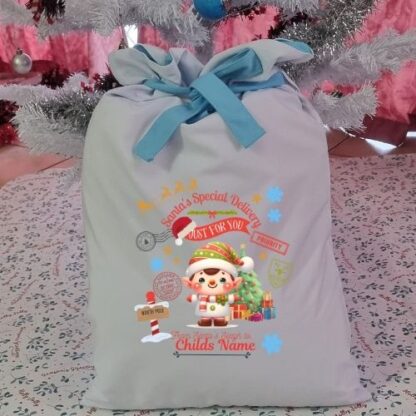 Personalized Elf Christmas Gift Sack - Santa's Special Delivery - Image 2