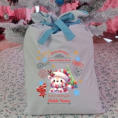 Personalized Cute Christmas Gift Sack - North Pole Special Delivery - Image 2