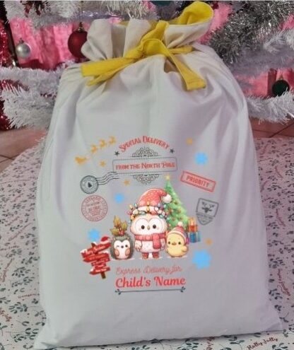 Personalized Forest Friends Christmas Gift Sack - North Pole Special Delivery - Image 2