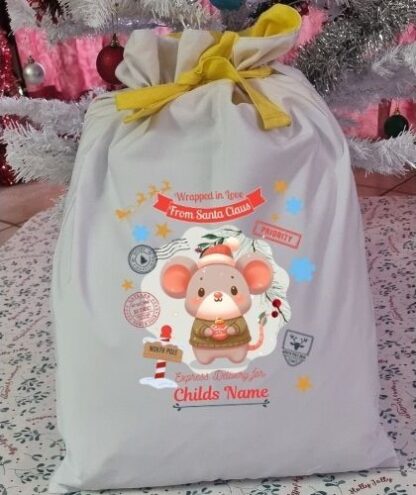 Personalized Christmas Mouse Special Delivery Santa Sack - Image 3