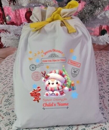 Personalized Cute Christmas Gift Sack - North Pole Special Delivery - Image 3