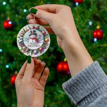 Festive Snowman Acrylic Christmas Ornament - Image 2