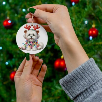 Festive Coton de Tulear Acrylic Ornament - Image 2