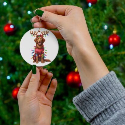 Chesapeake Bay Retriever Festive Acrylic Christmas Ornament - Image 2