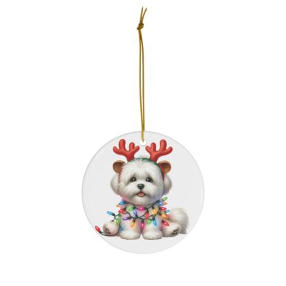 Festive Coton de Tulear Acrylic Ornament