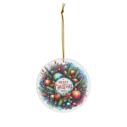 Merry Christmas 2024 Festive Wreath Acrylic Ornament