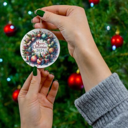 Merry Christmas 2024 Festive Baubles Acrylic Ornament - Image 2