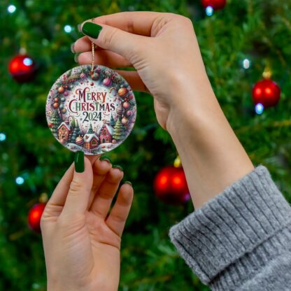 Merry Christmas 2024 Village Acrylic Ornament - Image 2