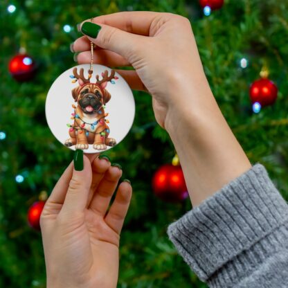 Bullmastiff Festive Acrylic Christmas Ornament - Image 2