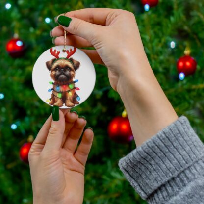 Brussels Griffon Festive Acrylic Christmas Ornament - Image 2