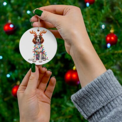 Festive English Setter Acrylic Ornament - Image 2