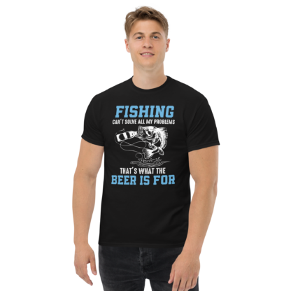 Fishing and Beer Problem Solver Funny T-Shirt - Image 2