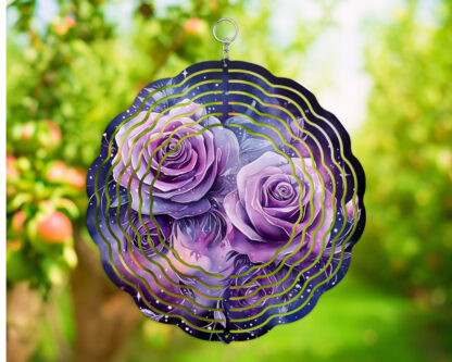 Magical Purple Rose Wind Spinner - Image 2
